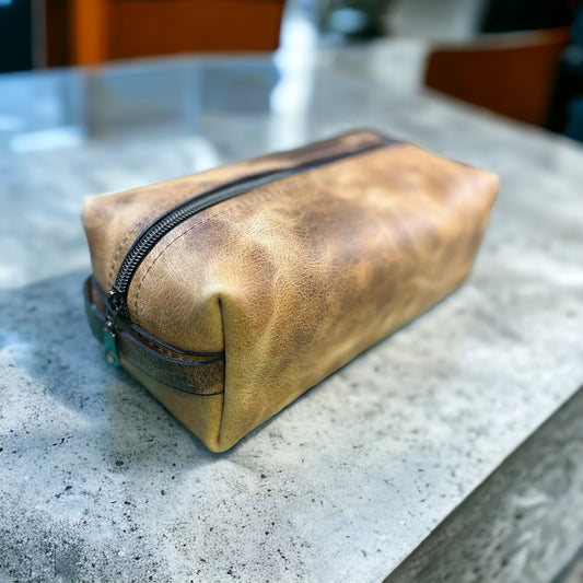 Leather toiletry bag